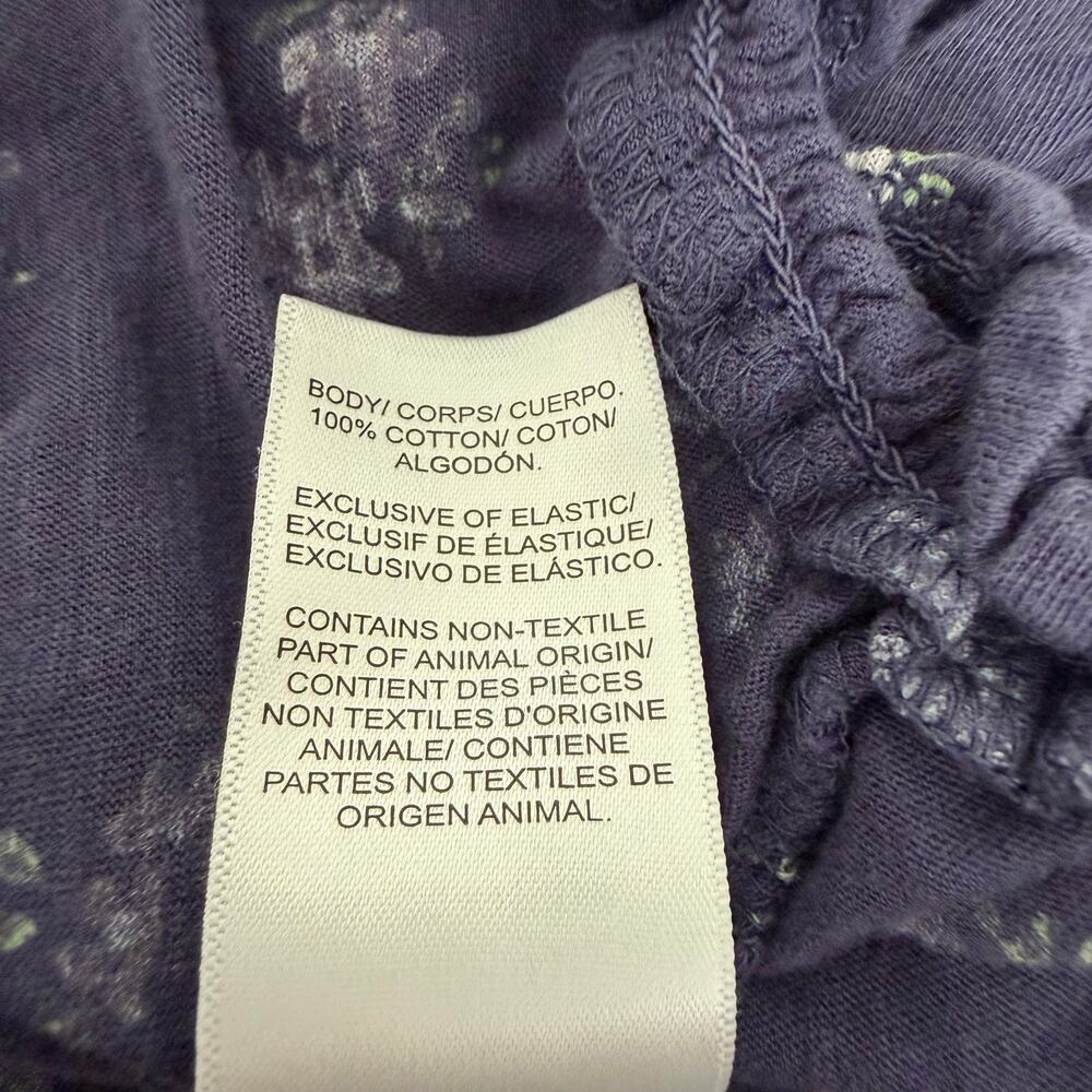 Lucky Brand Feminine Bubble Hem With Buttons Blouse Top navy blue floral print - Picture 11 of 11